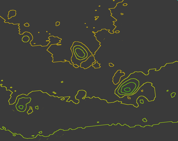 isoline thematic gradient mode applied to height