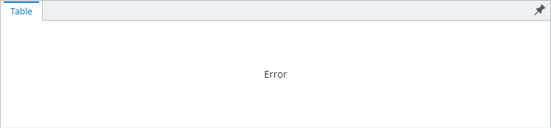 Table with an error