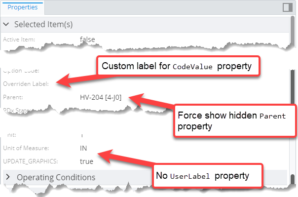 Example of using propertyOverrides attribute