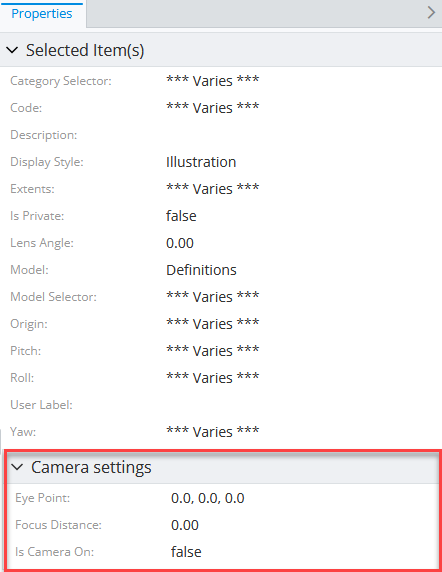 Example of using "property categories" attribute